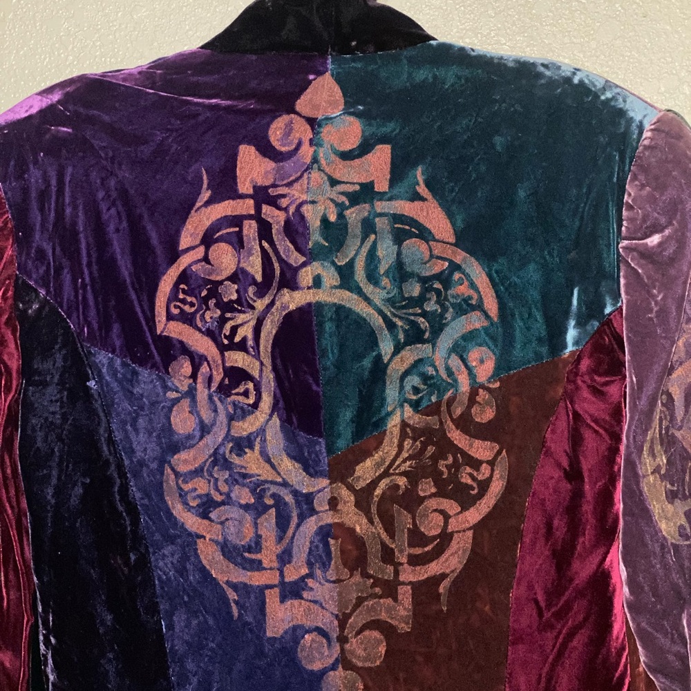 Velvet Multicolor Embroidered Jacket - image 3